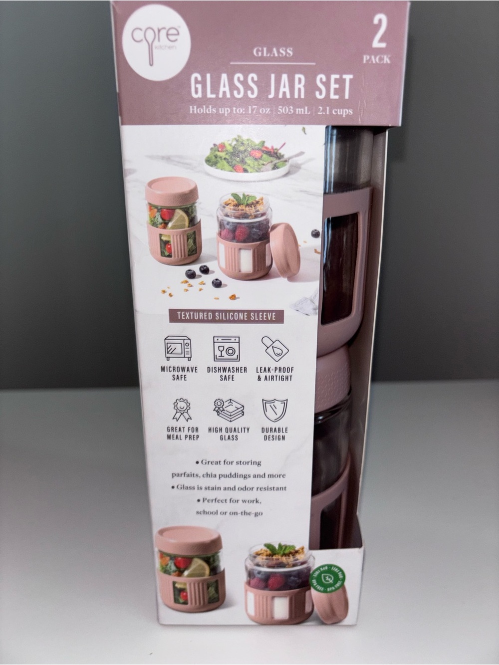 Home Brownish/Pink Glass Jar Set - 2 Pack
